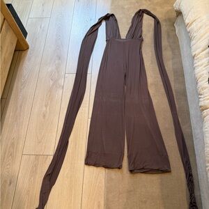 Free People Beach Adjustable Brown Jumpsuit
